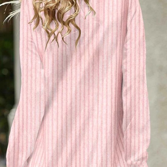 Exclusive Pink Geometric CowlNeck Long Sleeve Top Lg - Picture 2 of 9